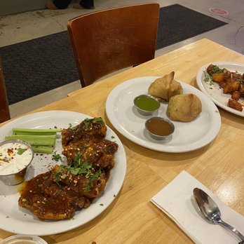 Chiya Chai Cafe - Hot Curry Wings Samosa and Chutney - Coffee & Tea Near Me - Chicago, Illinois