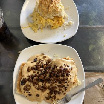 Biscuit Head - Egg and cheese biscuit and biscuit with sausage gravy - Cafes Near Me - Asheville, North Carolina