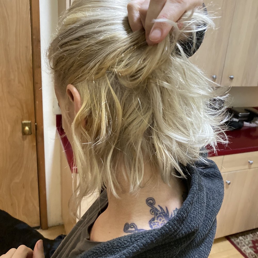 Bellissimo Salon and Spa - Yellow splotches in platinum hair. - Hair Salons Near Me - Sandy, Oregon