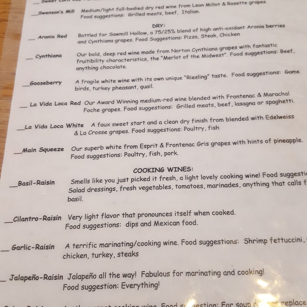 La Vida Loca Winery - the menu - Wineries Near Me - Indianola, Iowa La Vida Loca Winery - the menu - Wineries Near Me - Indianola, Iowa