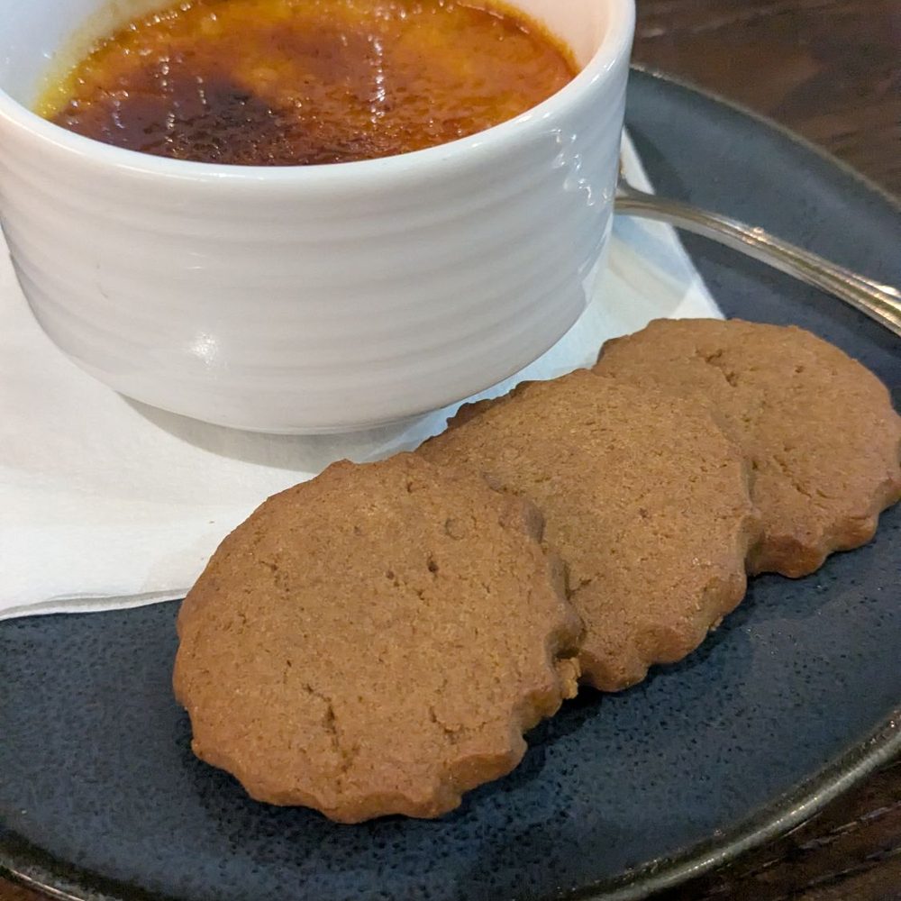 3SIXTY Bistro - Dessert: pumpkin creme brulee+ cookies - Bars Near Me - Burlingame, California