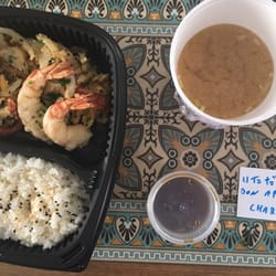 Paku Paku - Livraison/à emporter : donburi tempura légume et crevette - soupe miso - et un gentil petit mot :)