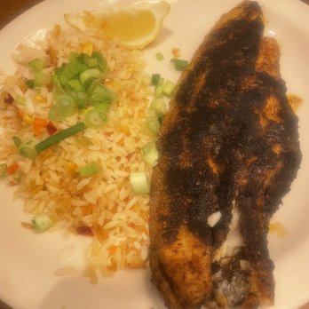 Cattle Baron - Blackened catfish with rice that almost cracked my jaw being so under and over cooked. - Steakhouses Near Me - Roswell, New Mexico Cattle Baron - Blackened catfish with rice that almost cracked my jaw being so under and over cooked. - Steakhouses Near Me - Roswell, New Mexico