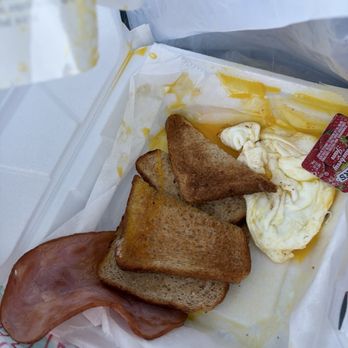 Cafe Folino - Broken yolks, a ham slice instead of side and yolk covered bread. - Cafes Near Me - Wyomissing, Pennsylvania