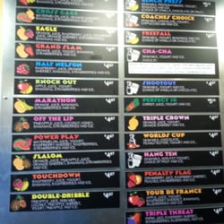 Juice Stop - Board and prices.