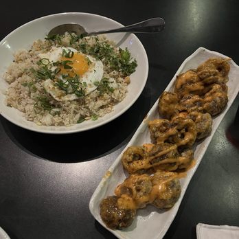 DB Grill - Duck Fat Fried Rice w/ egg and the Boom Shroom - New American Near Me - Kapolei, Hawaii DB Grill - Duck Fat Fried Rice w/ egg and the Boom Shroom - New American Near Me - Kapolei, Hawaii