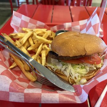 Hut’s Hamburgers - Buddy Holly Burger- hold the mustard- side of fries. - Burgers Near Me - Austin, Texas Hut’s Hamburgers - Buddy Holly Burger- hold the mustard- side of fries. - Burgers Near Me - Austin, Texas