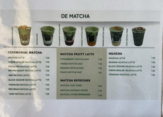 Menu photo 5 De Matcha Torrance, CA