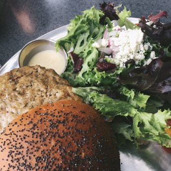 Eureka! - Bone Marrow Burger w/ Side Salad - American Near Me - Cupertino, California Eureka! - Bone Marrow Burger w/ Side Salad - American Near Me - Cupertino, California