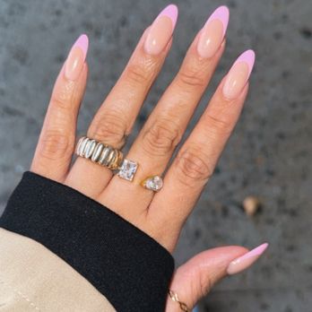 Raquelle Nail Bar - pink french tip nails - Waxing Near Me - New York, New York