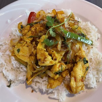 Saigon District Restaurant Presotea - Gluten free  64. Sauteed Chicken Lemon Grass with Steamed Rice - Vietnamese Near Me - Huntington Beach, California