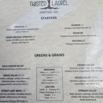 Twisted Laurel Downtown Asheville - Menu - Bars Near Me - Asheville, North Carolina Twisted Laurel Downtown Asheville - Menu - Bars Near Me - Asheville, North Carolina