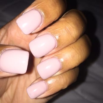 Lucky Nails Spa - Previous- simple nude gel. Clean and nicely shaped by Lily - Nail Salons Near Me - Santa Rosa, California