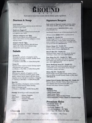 Menu photo 1 Ground Restaurant Franklin, TN