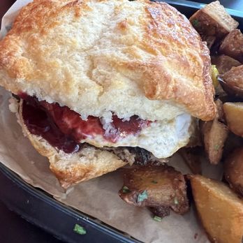 Firebrand Artisan Breads - Crispy pork and jam breakfast sandwich - Bakeries Near Me - Alameda, California