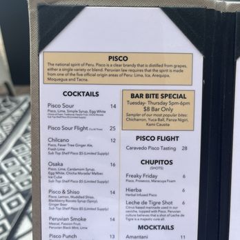Yunta Nikkei - cocktail menu - try a pisco drink! - Peruvian Near Me - Charlotte, North Carolina Yunta Nikkei - cocktail menu - try a pisco drink! - Peruvian Near Me - Charlotte, North Carolina