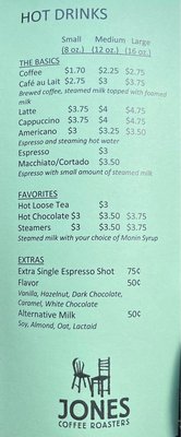Menu photo 6 Jones Coffee Hut Pasadena, CA
