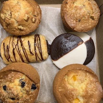 Bavarian Bakery & Deli - Peach, Blueberry, Triple Berry and Banana Nut Muffins, Chocolate Croissant and two "Buttons. - Bakeries Near Me - Dover, Delaware Bavarian Bakery & Deli - Peach, Blueberry, Triple Berry and Banana Nut Muffins, Chocolate Croissant and two "Buttons. - Bakeries Near Me - Dover, Delaware