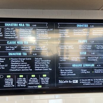 TeaLatte Bar - Menu - Coffee & Tea Near Me - Carrollton, Texas TeaLatte Bar - Menu - Coffee & Tea Near Me - Carrollton, Texas