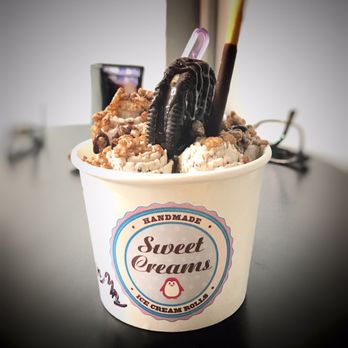 Sweet Creams - Keiki size cookie and cream: original base cream + chocolate rice krispies + Oreo + chocolate picky stick + chocolate syrup. - Ice Cream & Frozen Yogurt Near Me - Honolulu, Hawaii Sweet Creams - Keiki size cookie and cream: original base cream + chocolate rice krispies + Oreo + chocolate picky stick + chocolate syrup. - Ice Cream & Frozen Yogurt Near Me - Honolulu, Hawaii