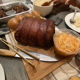 Cebuchon, atchara and barbecue chicken
