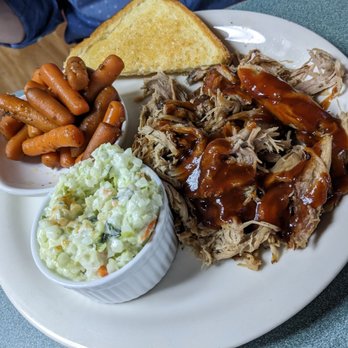 The Woodshed - BBQ pork plate w carrots and slaw - Barbeque Near Me - Newport, Tennessee The Woodshed - BBQ pork plate w carrots and slaw - Barbeque Near Me - Newport, Tennessee