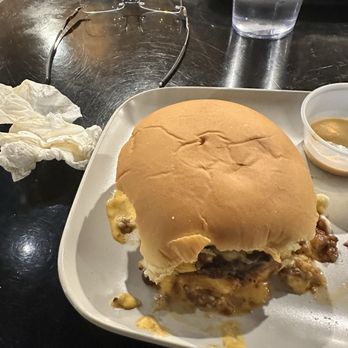 Food Freaks - Close up of the Rhythm and Blues burger... sliver of paper towel - Burgers Near Me - Salisbury, North Carolina Food Freaks - Close up of the Rhythm and Blues burger... sliver of paper towel - Burgers Near Me - Salisbury, North Carolina