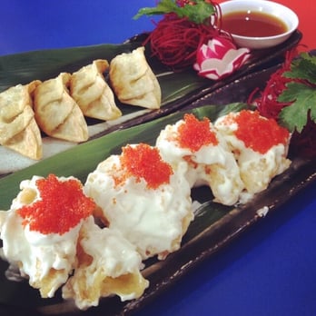 Zaibatsu - Gyoza and wasabi mayo prawns - Sushi Bars Near Me - London, XGL