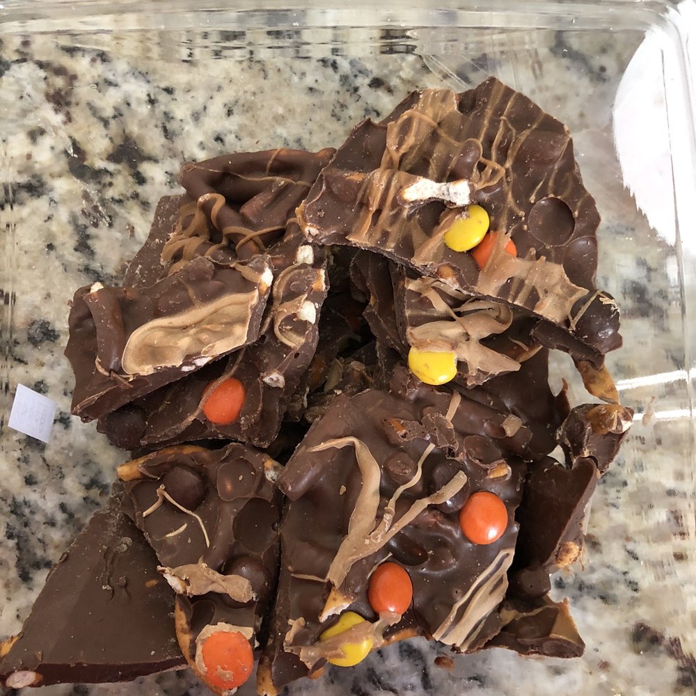 Total Cluster Fudge - Up close Sweet and Twisted Candy Bark/Kitchen Sink n - Bakeries Near Me - Brighton, Michigan Total Cluster Fudge - Up close Sweet and Twisted Candy Bark/Kitchen Sink n - Bakeries Near Me - Brighton, Michigan