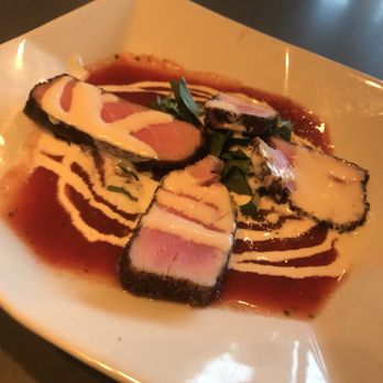 Cork & Fork - Pepper crushed seared ahi. $15 - New American Near Me - Indio, California