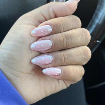Nailuxury Studios - Did like a pink tone as the base with chrome and polka dots - Nail Salons Near Me - Placentia , California Nailuxury Studios - Did like a pink tone as the base with chrome and polka dots - Nail Salons Near Me - Placentia , California