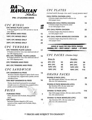 Menu photo 4 Da Hawaiian Kitchen Huntington Beach, CA Menu photo 4 Da Hawaiian Kitchen Huntington Beach, CA