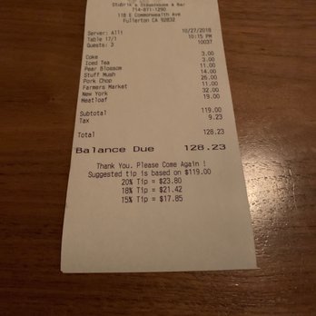 Stubrik's Steakhouse - Best meal in along time. Very good. Worth it - Steakhouses Near Me - Fullerton, California