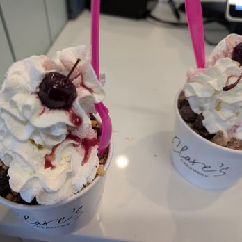 Clare's Creamery - Two treats - Ice Cream & Frozen Yogurt Near Me - Greenville, South Carolina Clare's Creamery - Two treats - Ice Cream & Frozen Yogurt Near Me - Greenville, South Carolina