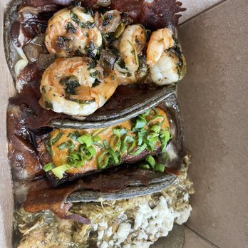 Nixtaco - Shrimp taco, pork belly taco and chicken Chile verde taco. I was not impressed by any of them. - Mexican Near Me - Roseville, California Nixtaco - Shrimp taco, pork belly taco and chicken Chile verde taco. I was not impressed by any of them. - Mexican Near Me - Roseville, California