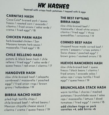 Menu photo 8 Hash Kitchen Scottsdale, AZ