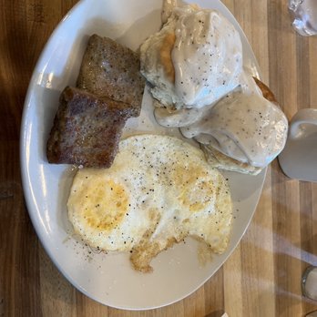 Kerbey Lane Cafe - Westlake - Biscuits and gravy with eggs and sausage - American Near Me - Austin, Texas Kerbey Lane Cafe - Westlake - Biscuits and gravy with eggs and sausage - American Near Me - Austin, Texas
