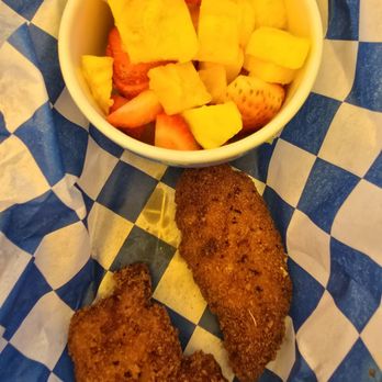 Papa Joe’s Waterfront - Kids chicken tender with fresh fruit - Seafood Near Me - Islamorada, Florida Papa Joe’s Waterfront - Kids chicken tender with fresh fruit - Seafood Near Me - Islamorada, Florida