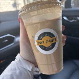 Iced pumpkin horchata latte with oat milk Iced pumpkin horchata latte with oat milk
