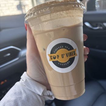 Cup O’ Vibes - Iced pumpkin horchata latte with oat milk - Coffee & Tea Near Me - Arlington, Texas Cup O’ Vibes - Iced pumpkin horchata latte with oat milk - Coffee & Tea Near Me - Arlington, Texas