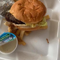 Cook Out - When I got home and opened my tray to eat it I had a hair in my burger. I was disgusted You all need to do better Smh