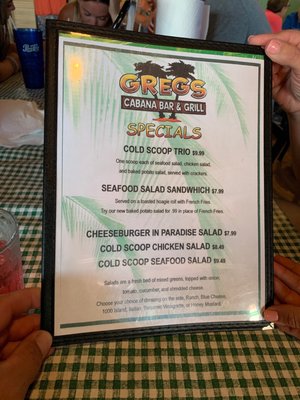 Menu photo 8 Greg's Cabana Bar & Grill Murrells Inlet, SC Menu photo 8 Greg's Cabana Bar & Grill Murrells Inlet, SC