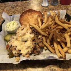 6 String Saloon - Crabby Cheesesteak Sandwich w/Fries #delicious