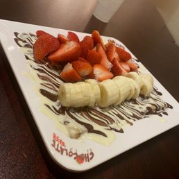 Crepe. White chocolate, Chocolate, strawberries and bananas $15 7/10 Crepe. White chocolate, Chocolate, strawberries and bananas $15 7/10