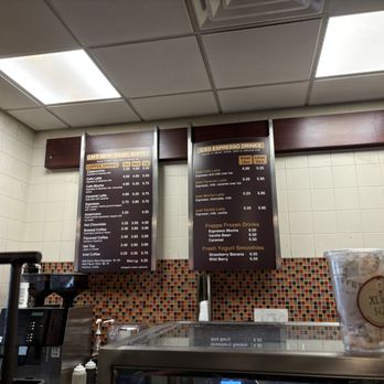 Bagel Buffet - Menu boards towards the cashier. The strawberry banana smoothie was amazing! - Bagels Near Me - Secaucus, New Jersey