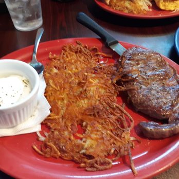 The Pancake House - Under $10, 'rib eye' steak breakfast. Poached eggs were perfect. - Breakfast & Brunch Near Me - Osage Beach, Missouri The Pancake House - Under $10, 'rib eye' steak breakfast. Poached eggs were perfect. - Breakfast & Brunch Near Me - Osage Beach, Missouri