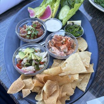 Pacific Catch - The poke and ceviche trio ($19.95 on the happy hour menu) is delicious! - Seafood Near Me - Campbell, California Pacific Catch - The poke and ceviche trio ($19.95 on the happy hour menu) is delicious! - Seafood Near Me - Campbell, California