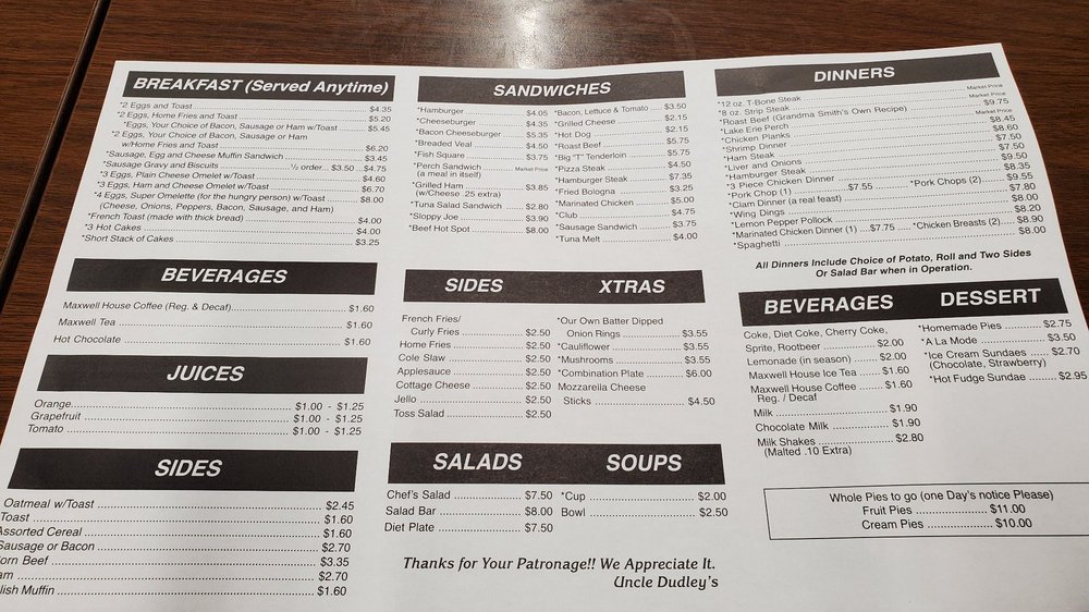 UNCLE DUDLEY’S RESTAURANT & CATERING 14 Reviews 21 E Maple St