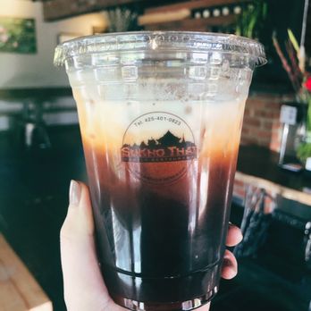 Sukho Thai - Thai Iced Tea with Coconut Milk. (ig: @alisa.eats.food) - Thai Near Me - Bellevue, Washington Sukho Thai - Thai Iced Tea with Coconut Milk. (ig: @alisa.eats.food) - Thai Near Me - Bellevue, Washington