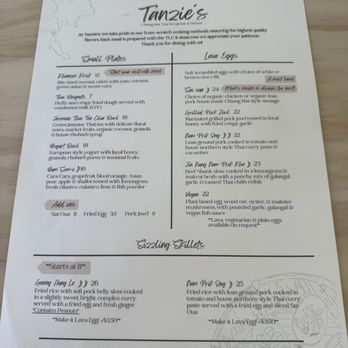 Tanzie's - Very complete menu - Salad Near Me - Berkeley, California